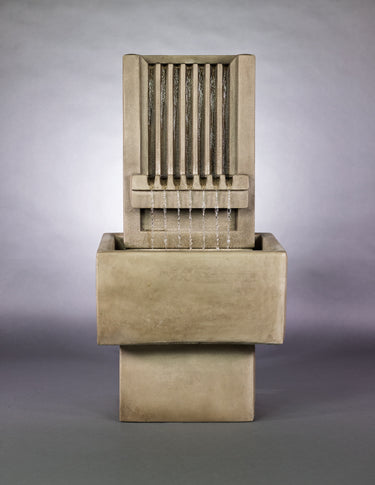 Brentwood Channel Wall Fountain – Modern Outdoor Water Feature in Cast Stone